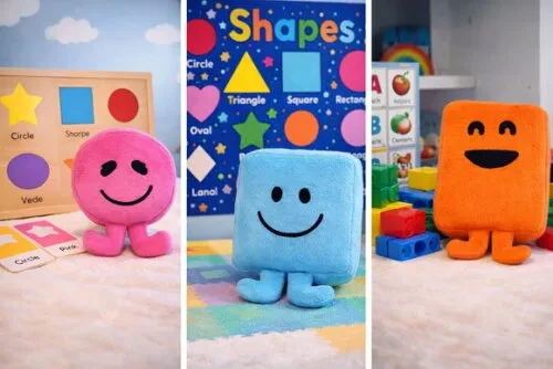 Kit Almofada Pelúcia Formas Geométricas Brinquedo Sensorial
