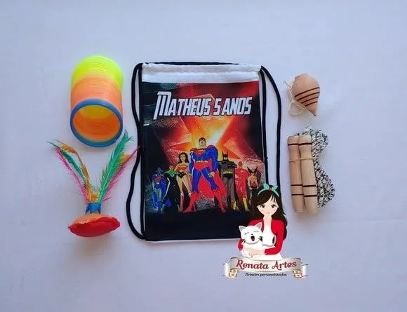 Mochila Boa Infância Personalizada Tema Liga da Justiça