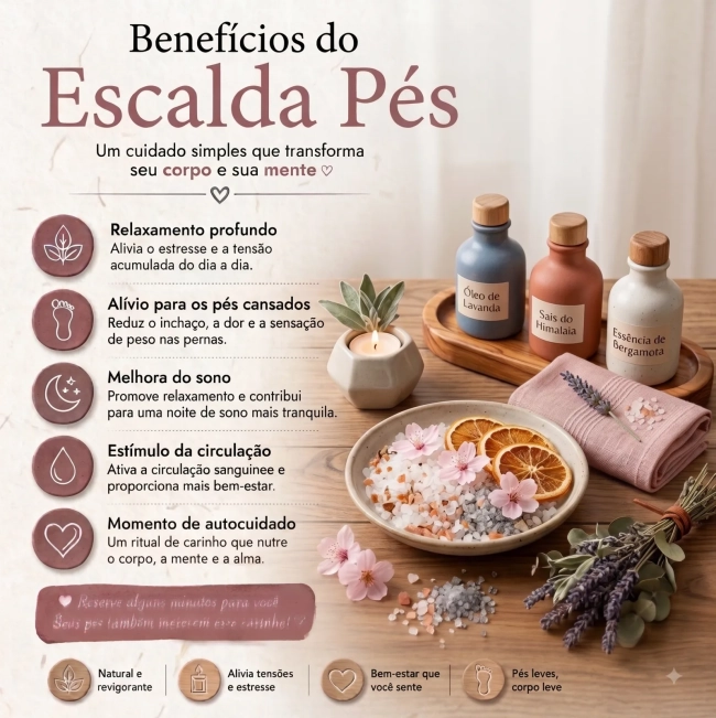 Escalda Pés Rosas com Hibisco + Ervas Outubro Rosa Brinde Conscientização