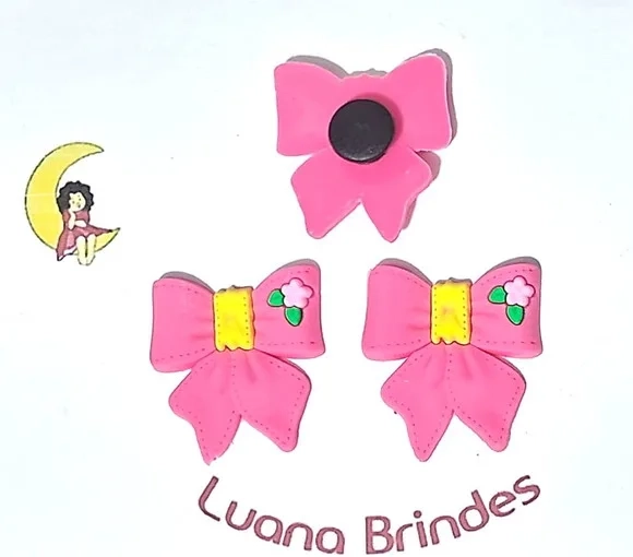 Pins de Sandália Laço Emborrachado Pacote com 6 Unidades