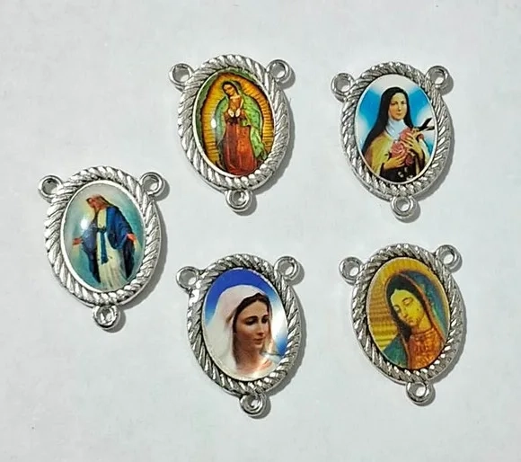 Entremeio de Terço Imagens Dupla Face Variados Kit C/10 Pç