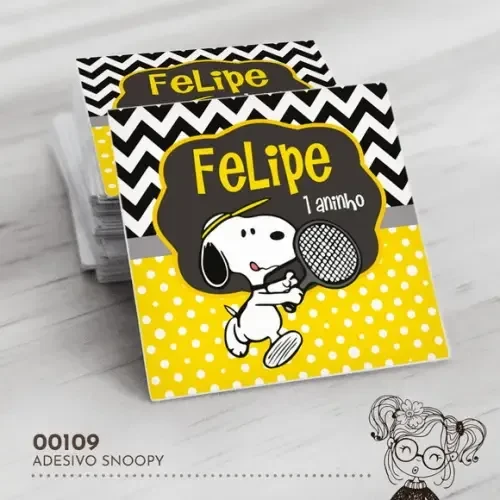 Adesivo Quadrado Snoopy - 00109