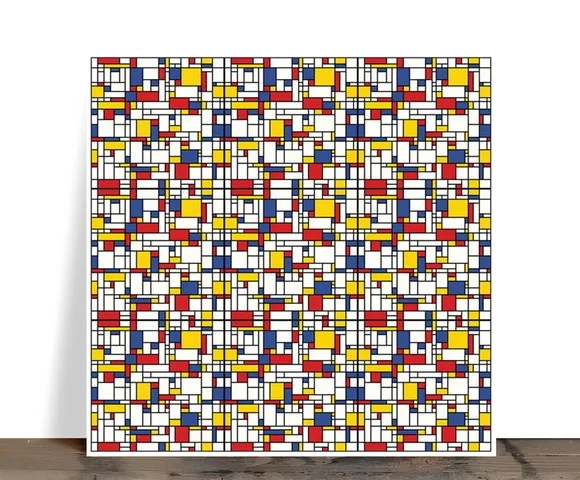 Azulejo Decorativo Abstrato Geométrico Mondrian 15x15