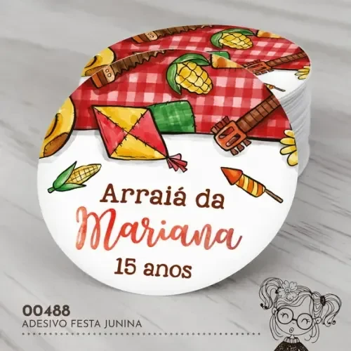 Adesivo Redondo Festa Junina - 00488