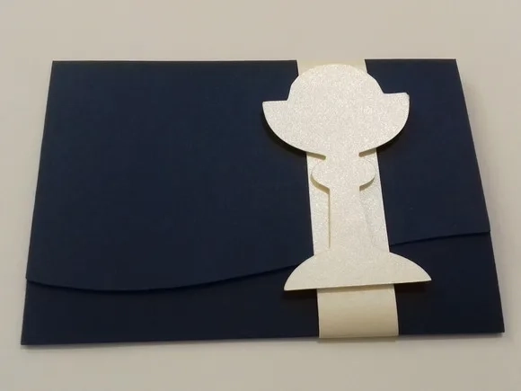 Convite Primeira Comunhão Azul Marinho