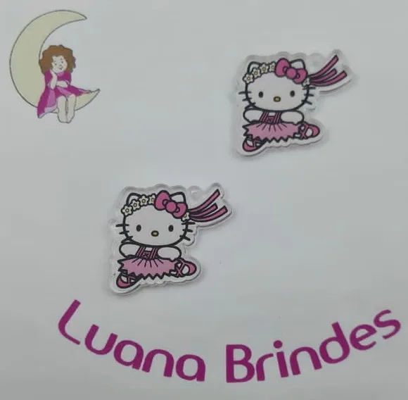 Ping Hello Kitty Bailarina de Acrílico Adesivado-pct c/ 5un
