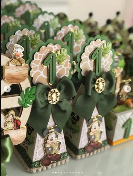 Lembrancinha Safari Luxo Personalizada Mickey- 30 Peças