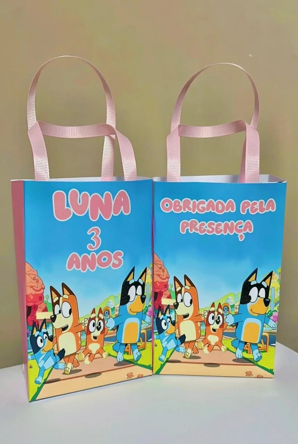 Sacolinhas Personalizadas Bluey e Bingo lembrancinhas Para Aniversário