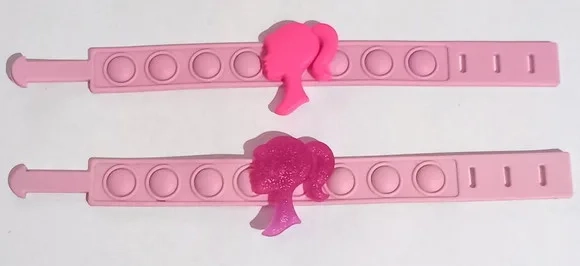 Pulseira Silhueta Barbie e Nome Variados Emborrachado