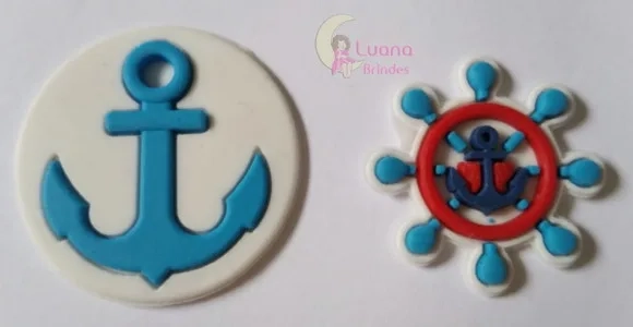 Apliques Âncora e Leme de Borracha - Pct C/6 Unidades