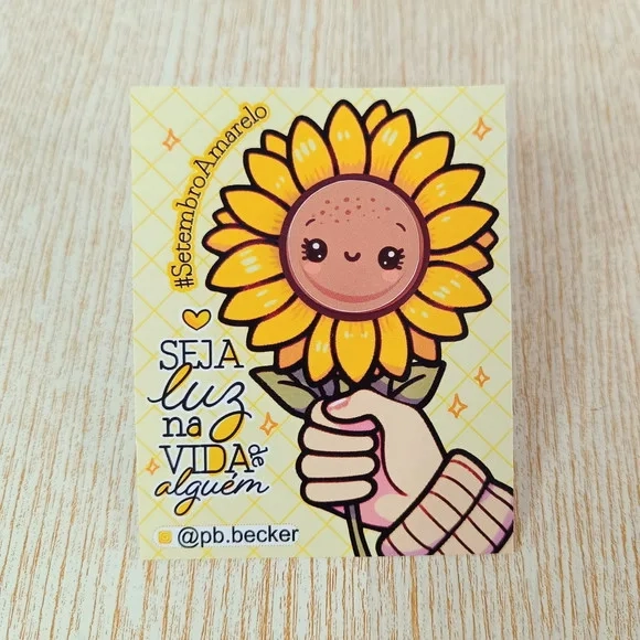 Card com Moeda de Chocolate Setembro Amarelo