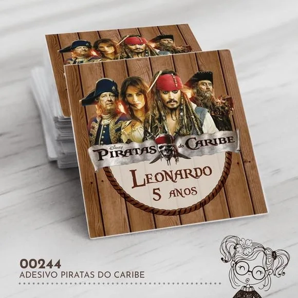 Adesivo Quadrado Piratas do Caribbe - 00244