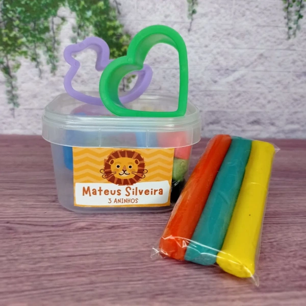 25 kit Massinha no Pote Personalizado - Leãozinho - Festa Junina - Trabalhamos com qualquer tema - Informar tema no chat