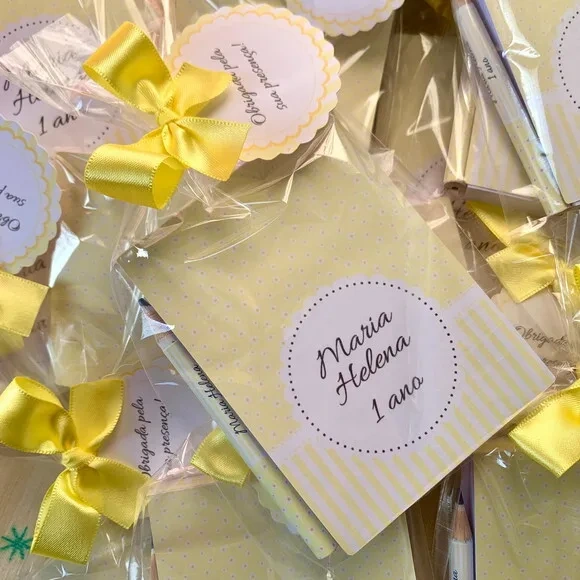 Lembrança Aniversário Bloco c/ Lápis Margarida