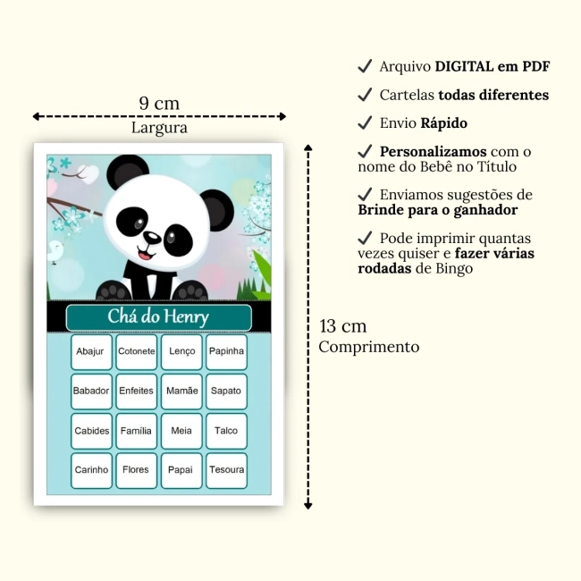 Bingo Chá de Bebê Menino Pdf Para Imprimir