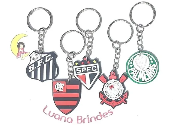 Chaveiros Times 3,5cm Emborrachado Pacote com 5 Unidades