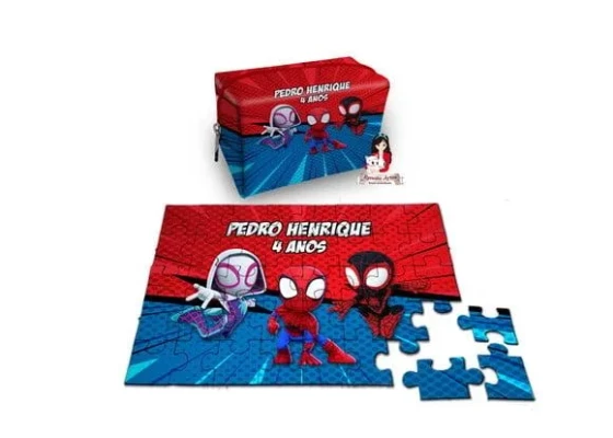 Necessaire Box com Quebra Cabeças Spidey