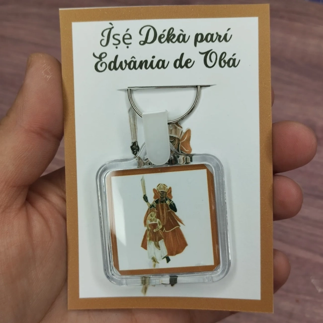 80 Unidades - Chaveiro Orixá Obá Siré Personalizado Lembrancinhas