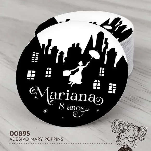 Adesivo Redondo Mary Poppins - 00895