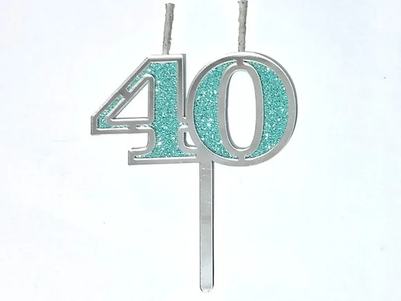 Velas 40 Anos Prata Acrílico Pavio Magico 1 Peça