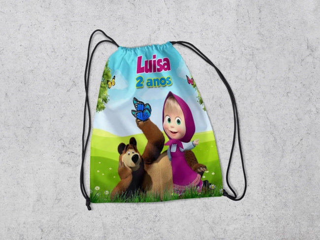 Mochilinha Personalizadada Marsha e o Urso