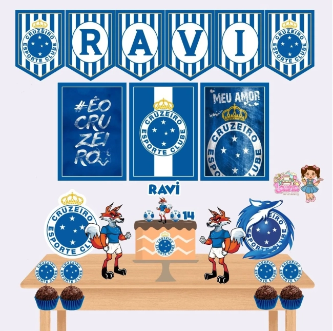 Kit Festa Só Um Bolinho CRUZEIRO ESPORTE CLUBE - Decoração de Festa