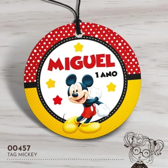 Tag Redonda Mickey - 00457