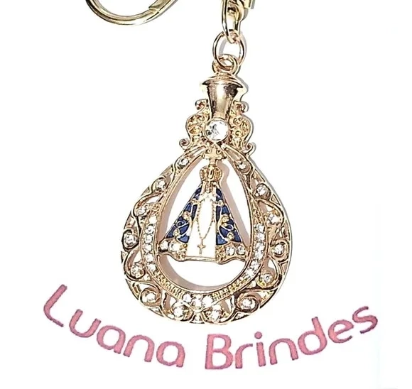 Chaveiro Nossa Senhora Aparecida com Strass Pct C/2 Unidades