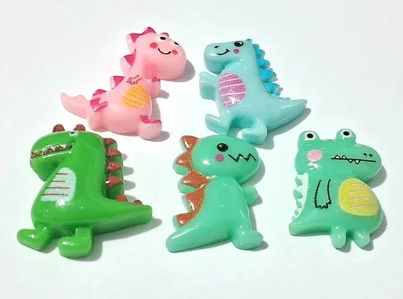 Aplique Dinossauro de Resina 2cm Pacotes com 10 Unidades