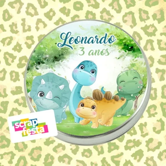 Latinhas Personalizada Festa Dinossauro Cute Aquarela