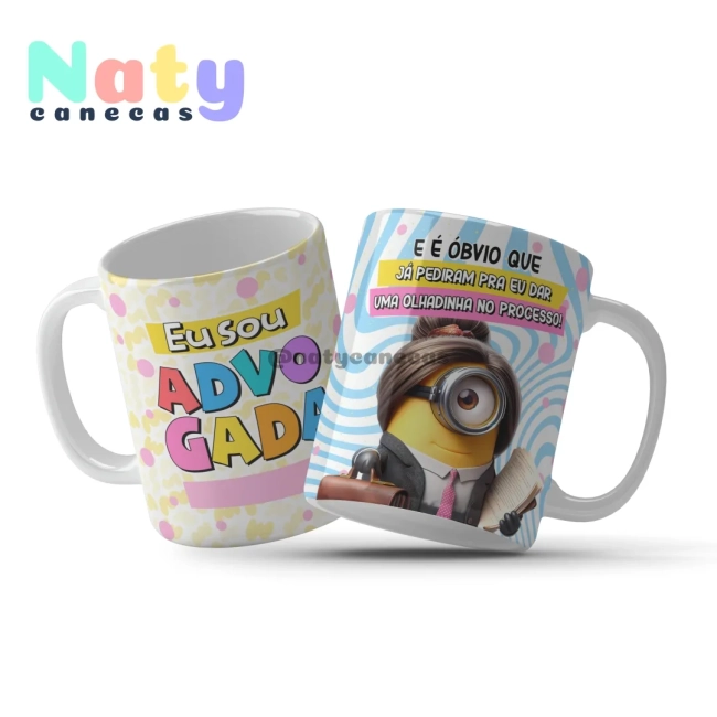 Caneca Minions Profissões Femininas Personalize com Nome.