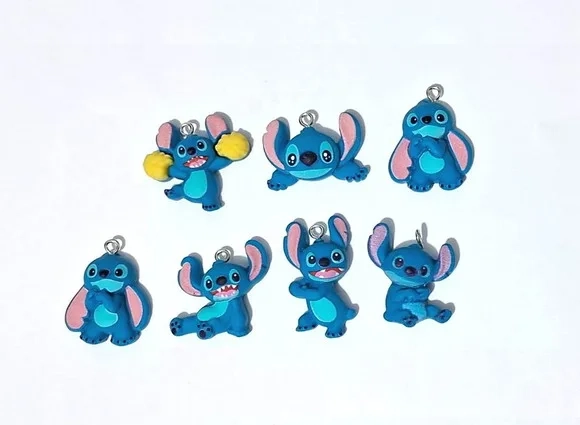Pingente Stitch Resina Pacotes com 10 Unidades