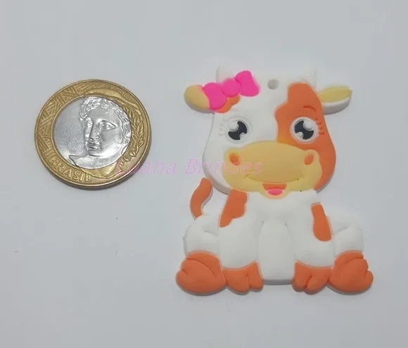 Pingente Emborrachado Vaquinha - pct c/5 unidades
