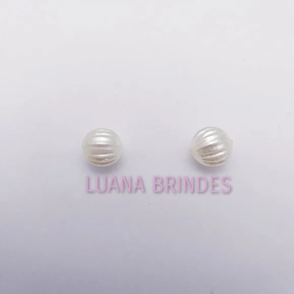 Pérola Decorada Creme 8mm Pct 100 unidades