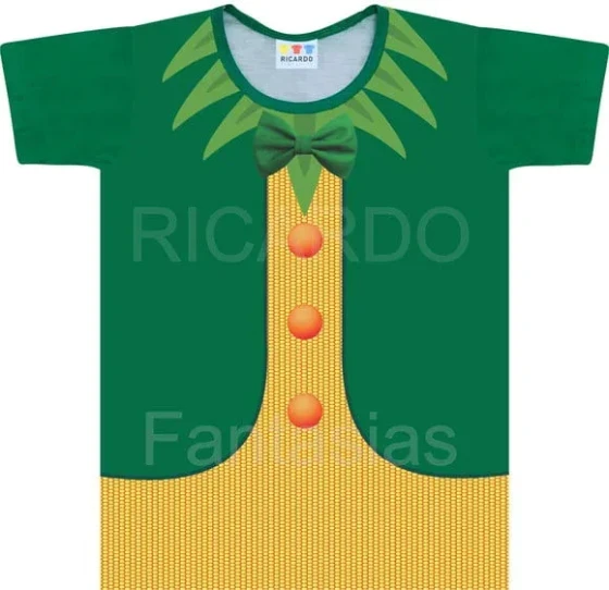 Camiseta Adulto Fantasia Boneco de Milho Cientista Sabichão