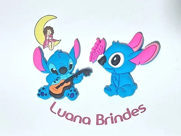 Aplique Stitch 4,5cm Emborrachado Pacote com 4 Unidades