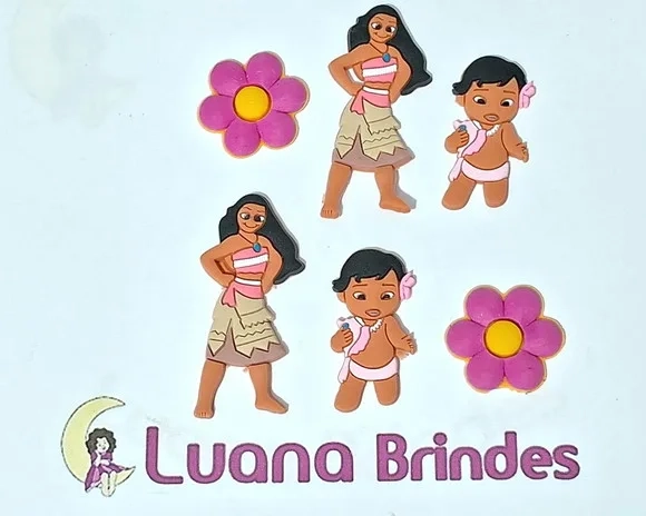 Apliques Moana Emborrachado Pacotes com 6 Unidades