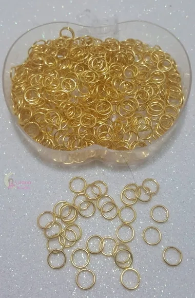 Argolinhas Dourada de Metal - 8mm -pct com 250 unidades.
