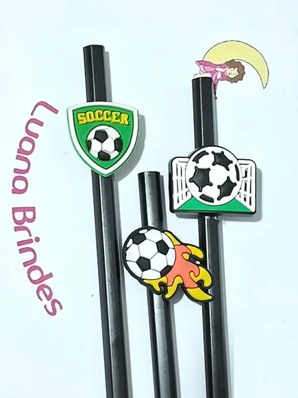 Lápis com Ponteira Futebol Emborrachado Pacote com 6 Unidade