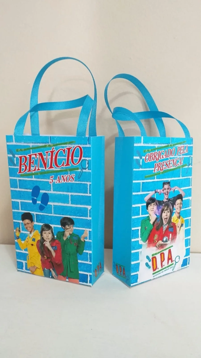 Sacolinhas Personalizadas Detetive do Prédio Azul para Lembrancinhas