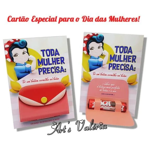 Cartão Especial para o Dia das Mulheres - Batom Não Incluso