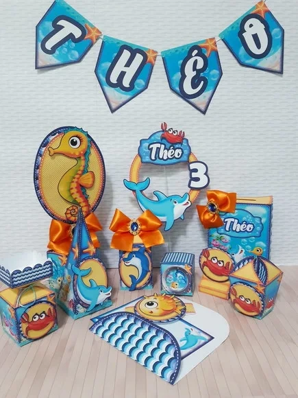 Kit 30 Lembrancinhas Fundo do Mar