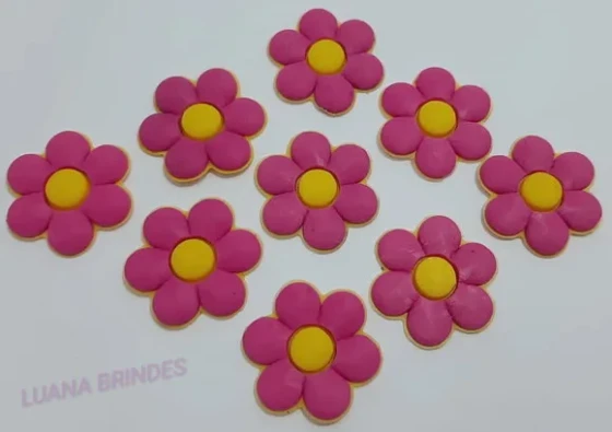 Aplique Flor Rosa de borracha - Pct com 7 unidades