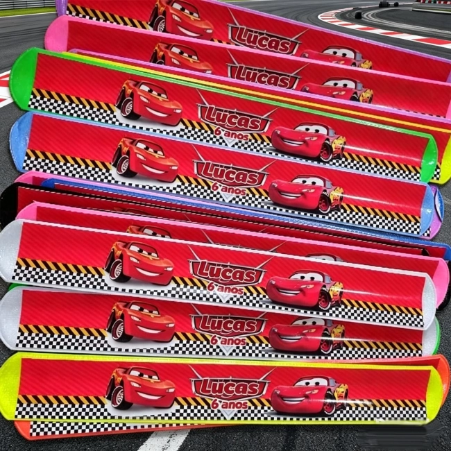 Pulseira Bate e Enrola Personalizada dos Carros Disney