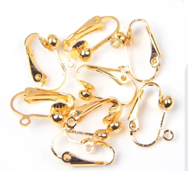 Base Brinco Pressão Dourado ou prateado com 1 saída ( 5 pares)