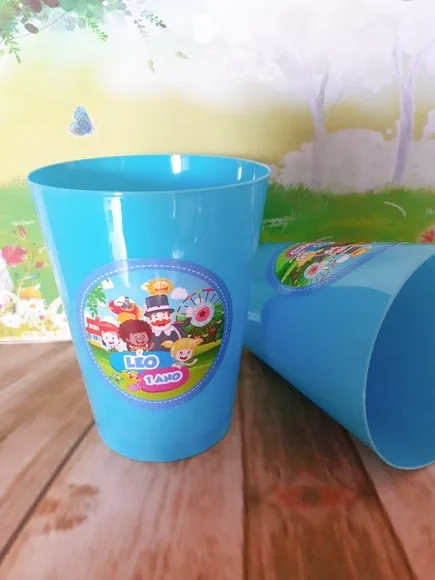 Kit Festa Mundo Bita para Bolo - Copo e Prato Personalizados