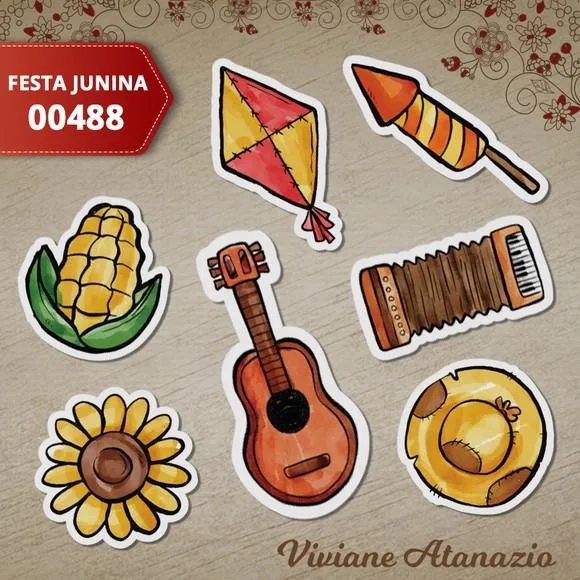 Aplique Festa Junina 3cm (kit c/ 50un) - 00488