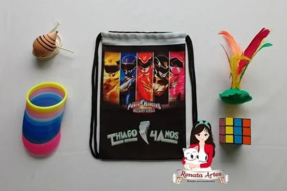 Mochila Brinquedos Retrô Tema Power Rangers