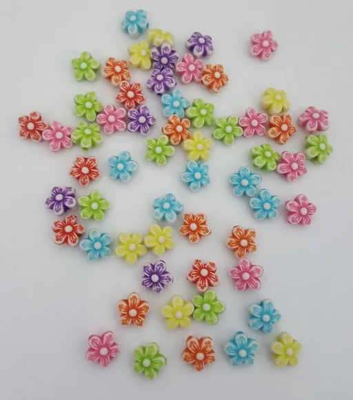 Miçanga Flor Coloridas Pct 100 Unidades