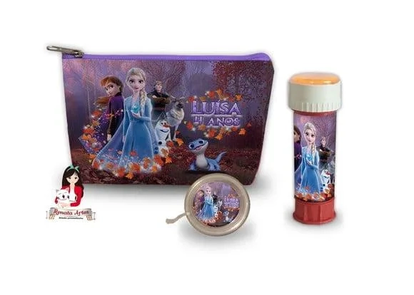 Necessaire com Ioiô e Bolhas de Sabão Frozen